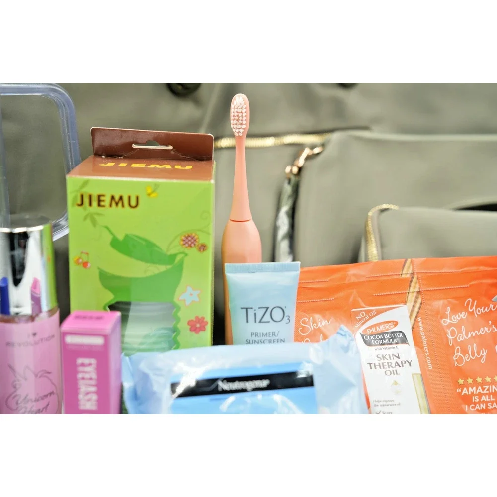 New Mom Gift Set | Diaper Bag‎ Set, Skincare, Tumbler, Pacifiers, Makeup